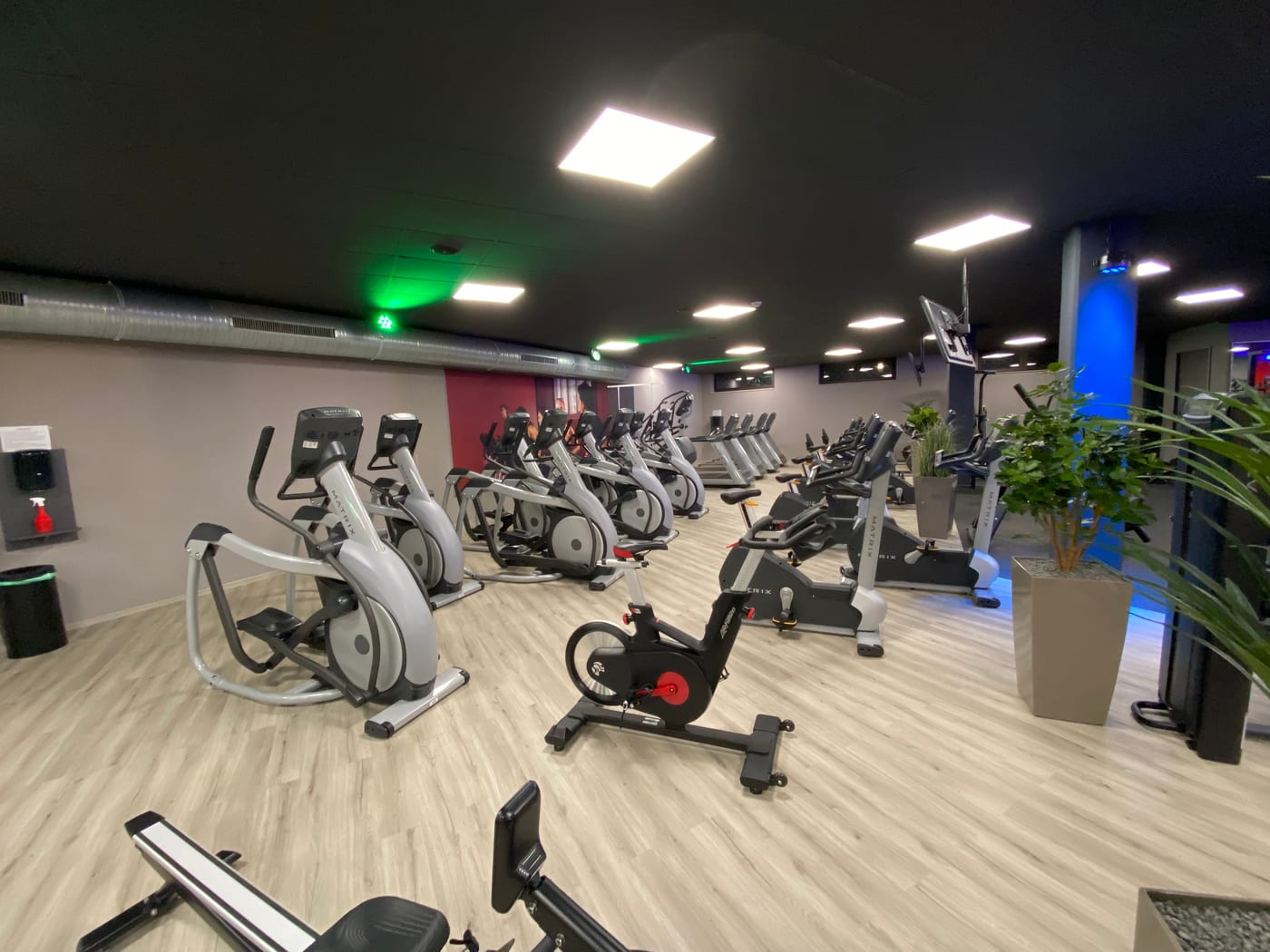 Cardio-Bereich mit Ellipsentrainern und Bikes